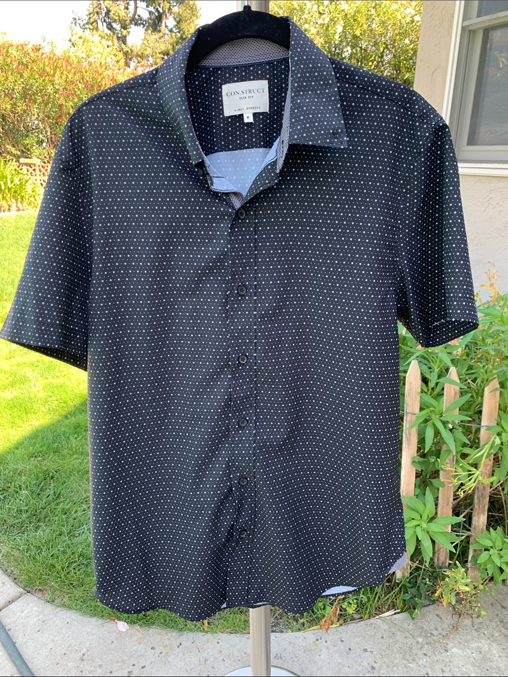 Con.Struct Slim Fit Button-Down Short-Sleeve Shirt